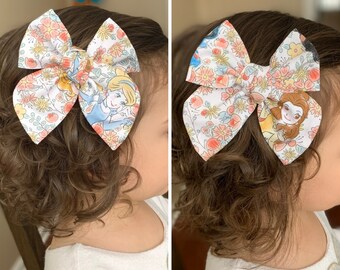 clay bow clay center Ariel hairbow Belle hairbow Elsa hairbow Princess Bow Jasmine hairbow
