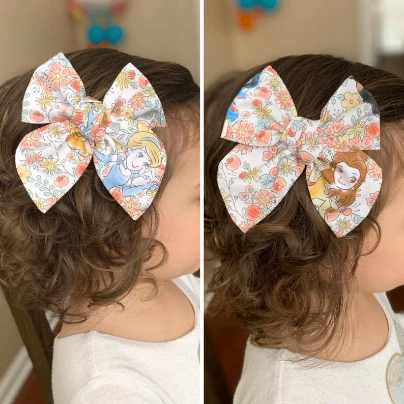hair bows for toddler Princess hair bow girls hair bows princess Belle hair bow princess Cinderella hair bow princess floral hair bows