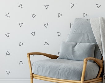 Removable Hollow Triangle Vinyl Decals, Nursery Wall Decor, Kids Accent Wall, Baby Stickers, Girls Room, Boys Bedroom, Minimalist DIY Accent