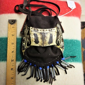 Native American Style Beaded Turtle Clan Shell Purse Pouch-Medium image 5