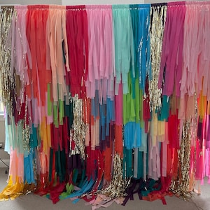 Colorful fringe backdrop/Multicolor backdrop/boho party backdrop/colorful backdrop for birthday parties/gypsy wedding
