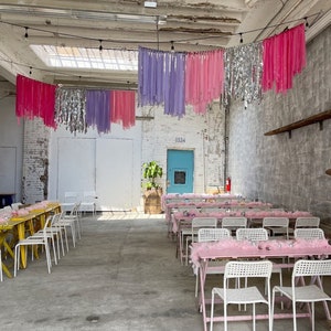 Ceiling install fringes/ fringes/wedding decorations/ aerial decorations/ party backdrop