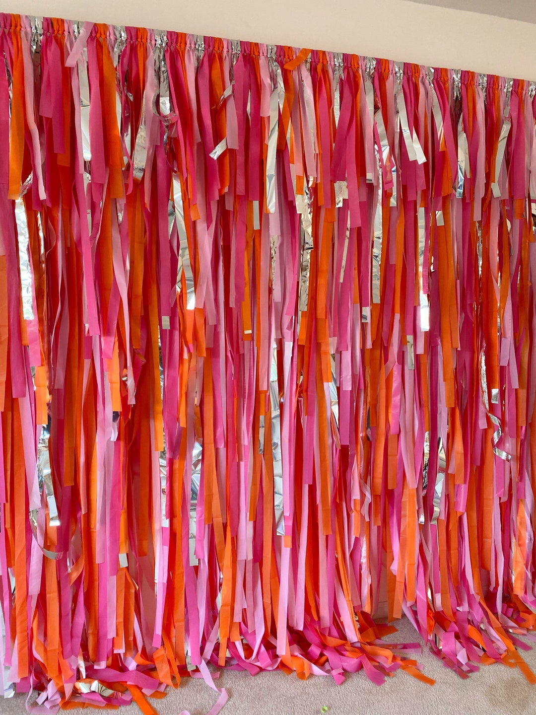 Valentines Backdrop/party Backdrop/pink and Orange Backdrop for