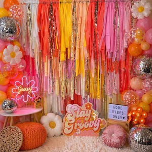 Groovy Daisy Party Backdrop: Birthday, Baby Shower, Daisy Theme Decorations