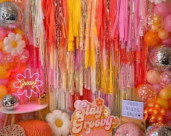 Groovy Daisy Party Backdrop: Birthday, Baby Shower, Daisy Theme Decorations