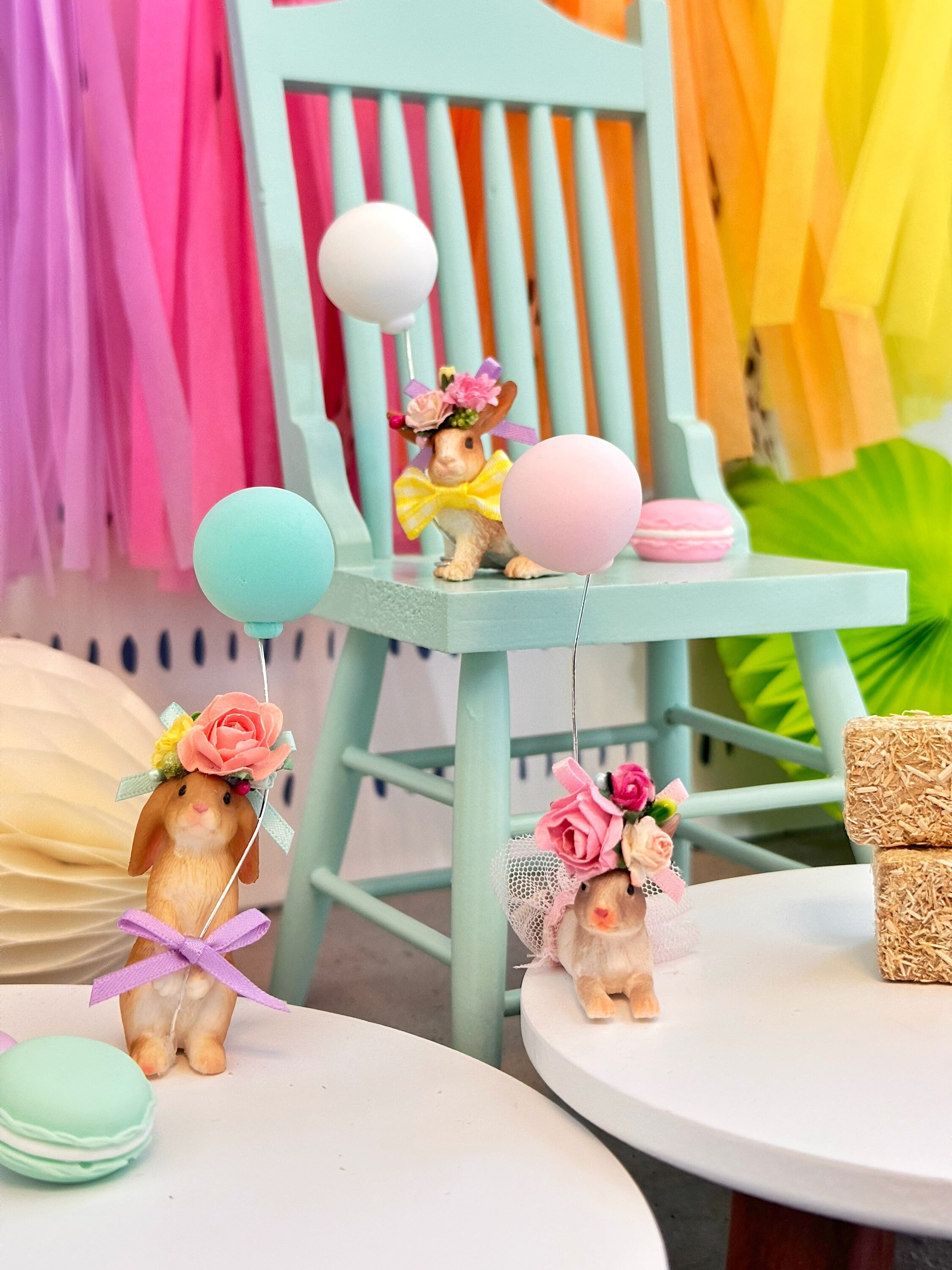 Bunny Cake Topper, Party Hat & Kite, Easter Decor - Etsy