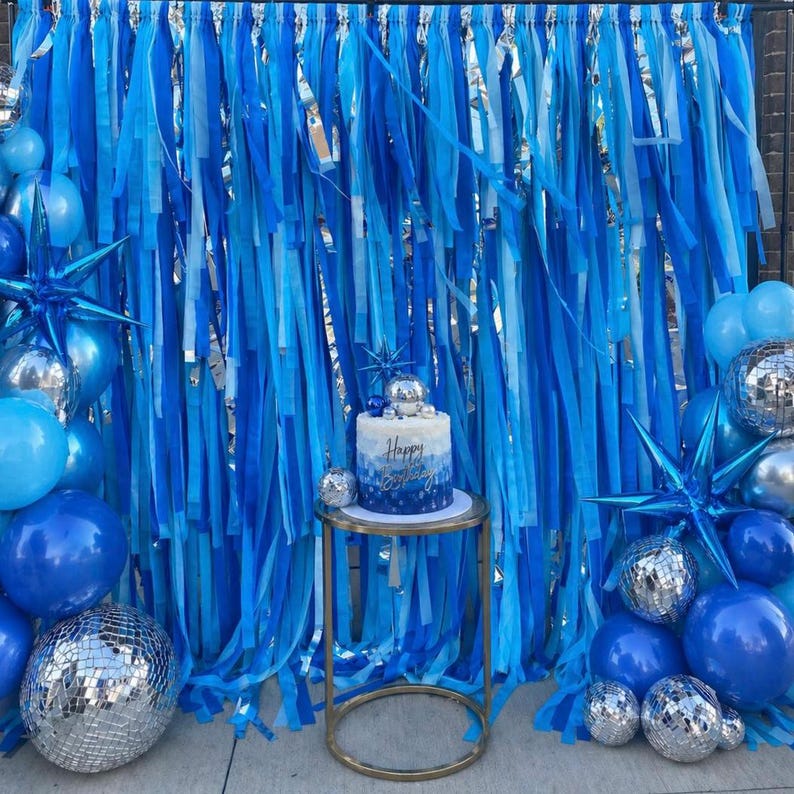 Blue Streamer Backdrop, Surf Party Photo Booth (6x8 Ft) - Etsy