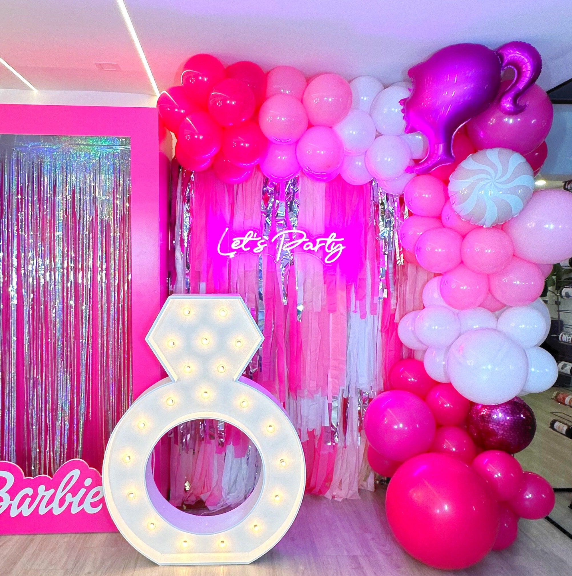 Barbie/ Party Backdrop/bridal Shower Party Backdrop/custom Backdrop for Birthday  Parties/bachelorette Party/ Lets Go/ Pink Backdrop/ 