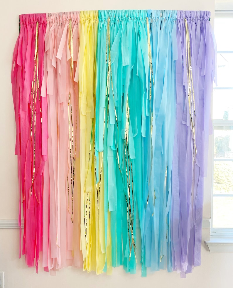 Rainbow/unicorn/rainbow Party Backdrop/netting Party - Etsy