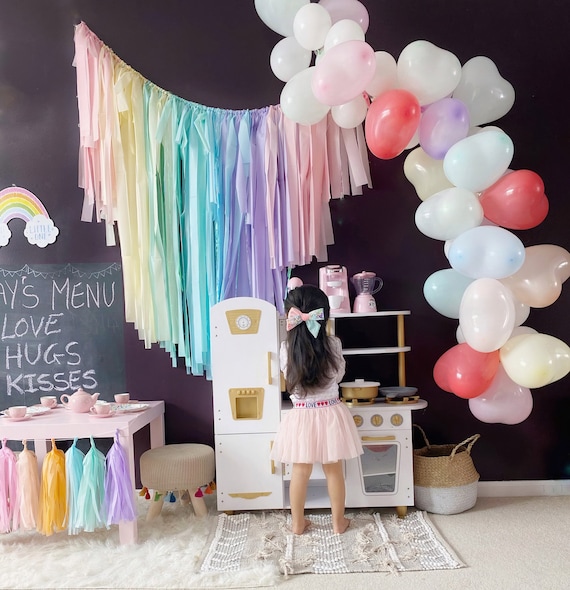 Pastel Paper Streamer Decorations Pastel Theme Rainbow Party Photo
