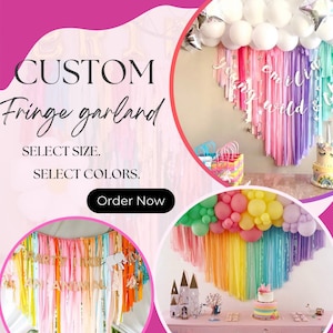 Custom fringe garland /plastic streamers backdrop/backdrop/ fringes backdrop