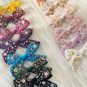 Medium size Embroidery velvet bows/colorful velvet bows/sequins beads embroidery