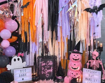 Halloween Fringe Backdrop: Spooky Party Decor, Photo Booth Prop