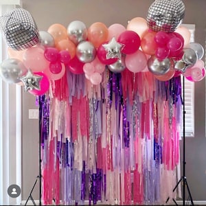 Bachelorette party backdrop/bridal shower party backdrop/pink and orange backdrop for birthday parties