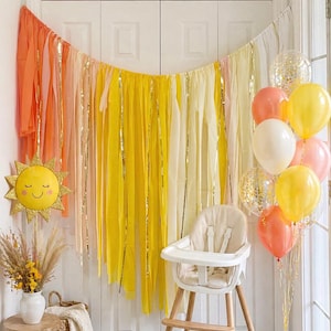 Sunshine Streamer Backdrop: Boho Ombre Party Decoration
