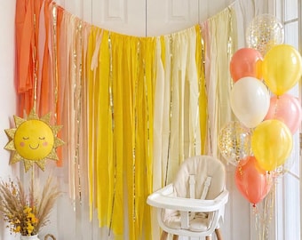 Sunshine Streamer Backdrop: Boho Ombre Party Decoration