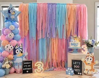 Bluey theme birthday/ pastel butterfly/Bachelorette party backdrop/bridal shower party backdrop/pink and purple backdrop for birthday partie