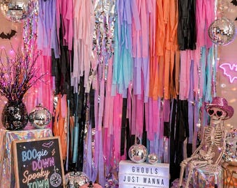 Halloween Party Fringe Backdrop, Reusable Halloween Decoration