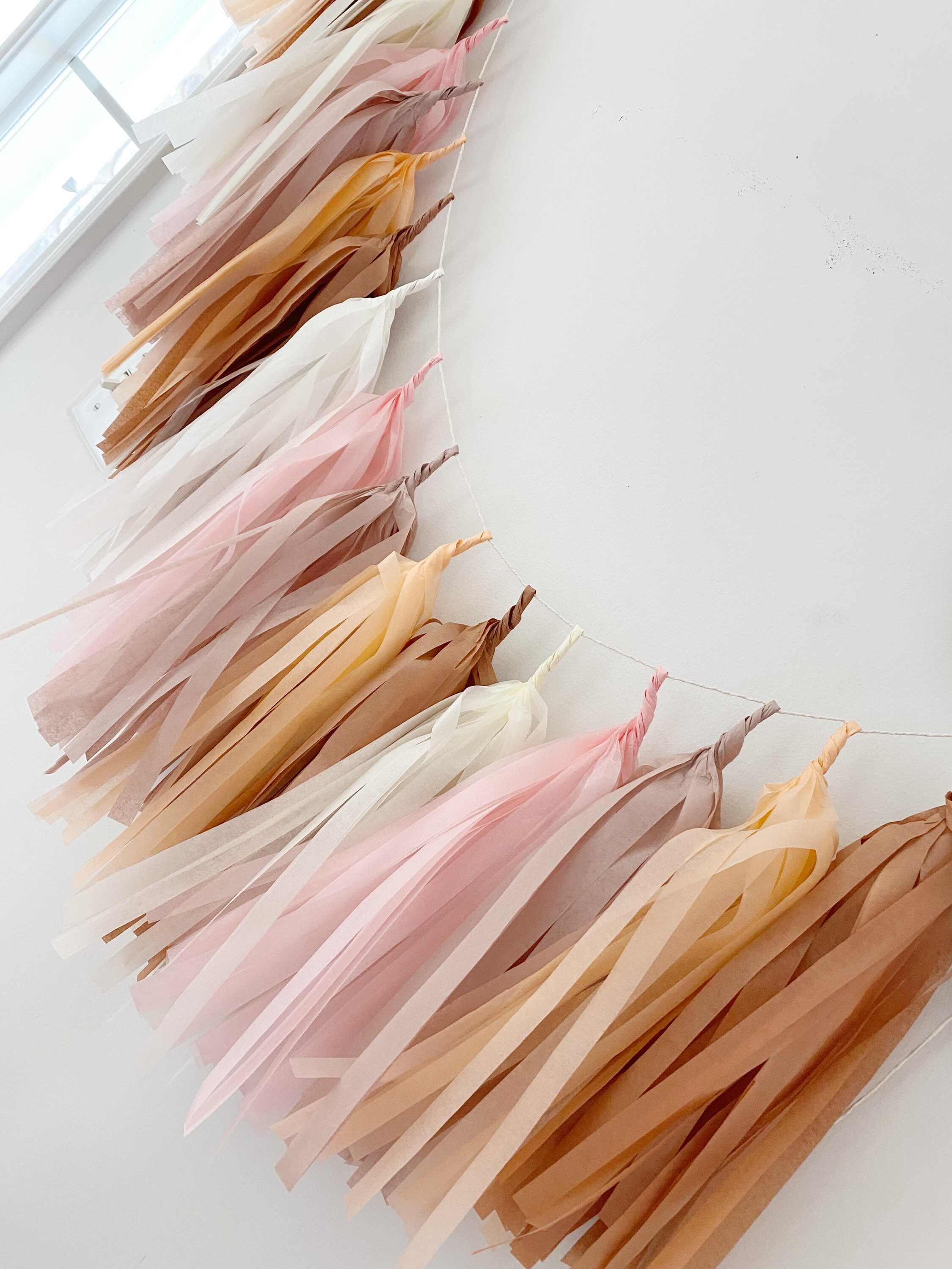 Neutral/boho/muted tissue tassels/muted colors/tissue tassels/NO DIY