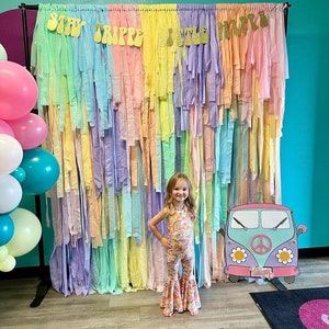 Pastel party backdrop/bridal shower party backdrop/pink and orange backdrop for birthday parties