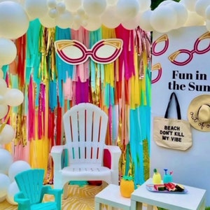 Pool party colorful party backdrop/bridal shower party backdrop/backdrop for birthday parties