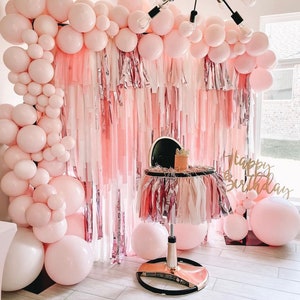 Pink and white party backdrop/bridal shower party backdrop/custom backdrop for birthday parties