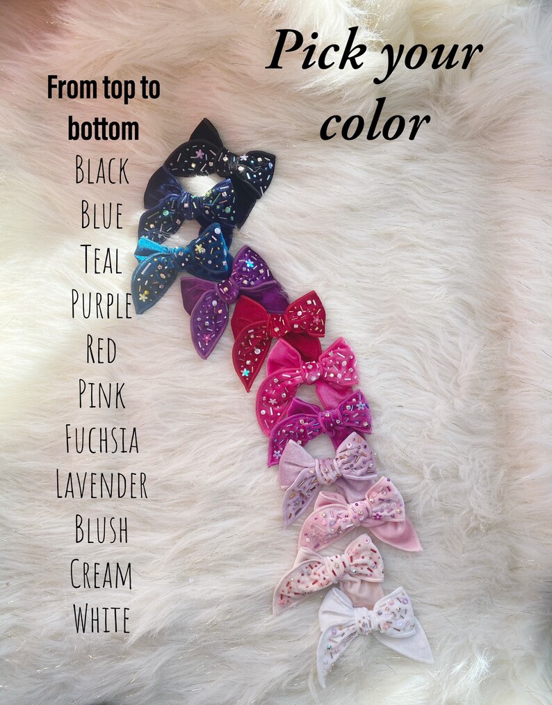 Shiny velvet bowembellished bow