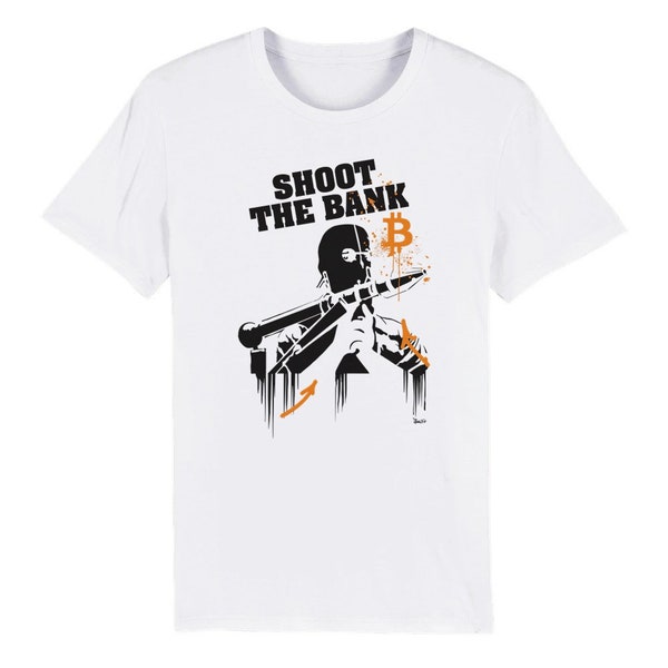 Shoot The Bank X Bitcoin    T-shirt coton bio  (Design JP Malot. Adagp)