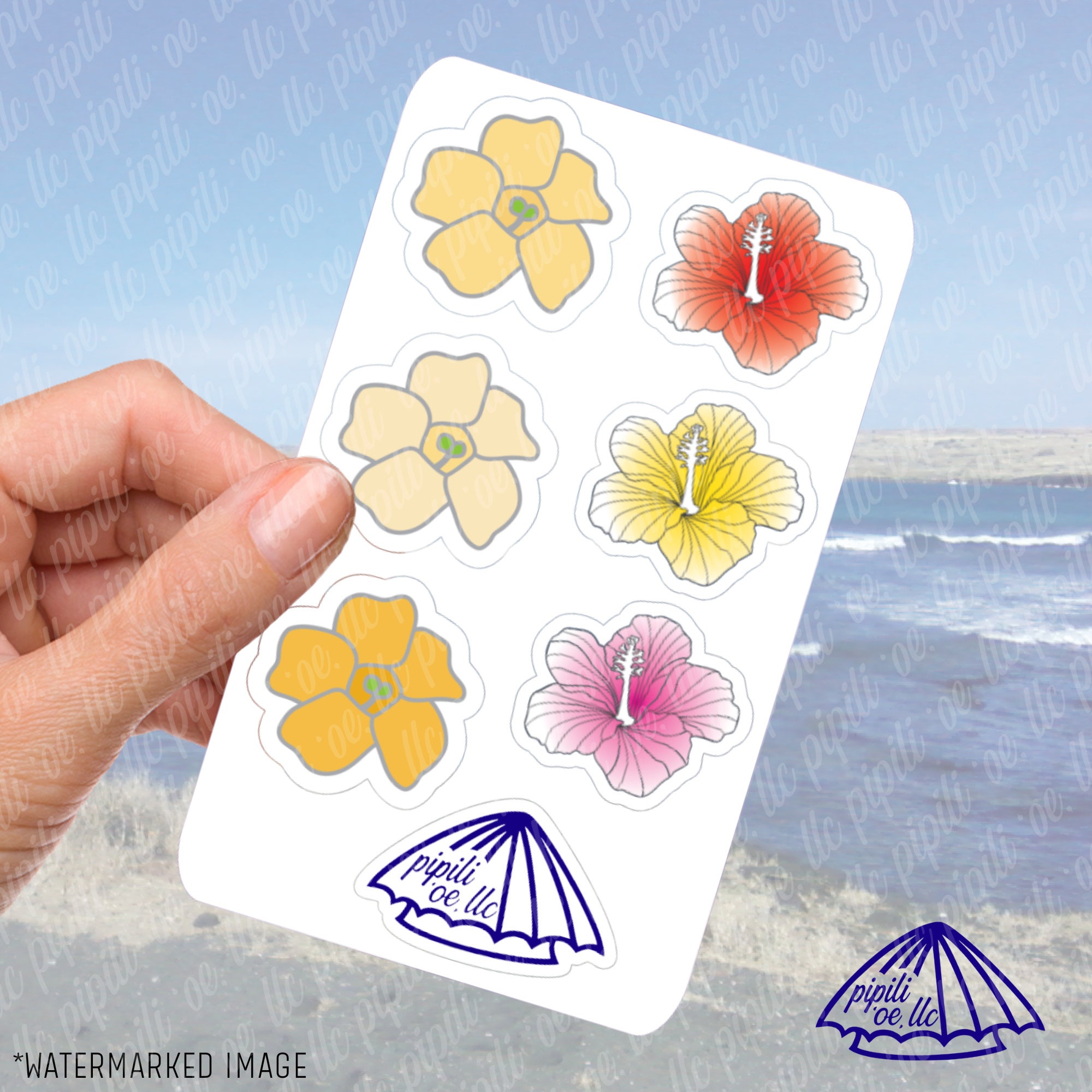 Puakenikeni Flower Stickers – Aloha Attire