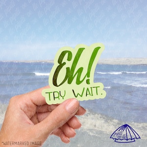 Eh! Try Wait Sticker - Hawaii Sticker - Hawaii Pidgin Sticker - Laptop Sticker - Tumbler Sticker - Waterbottle Sticker - Quote Sticker