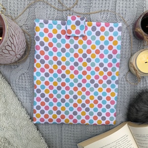 Rainbow Large Polka-Dots Big Book Sleeve with Closure