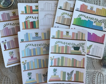 Boekplanksticker voor een leesdagboek - Sticker om je leesplank mee in te vullen - BUJO-sticker - Kleurrijke leesuitdaging