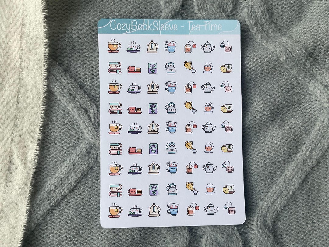 Tea Time Sticker Icons - Planner Stickers - Bullet Journalling - Memory ...