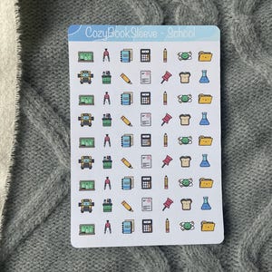 Icônes d'autocollant d'école - Stickers pour agenda - Bullet Journaling - Journal de souvenir - Sticker BUJO