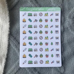 Autocollants de camping - Stickers pour agenda - Bullet Journaling - Journal de souvenir - Sticker BUJO