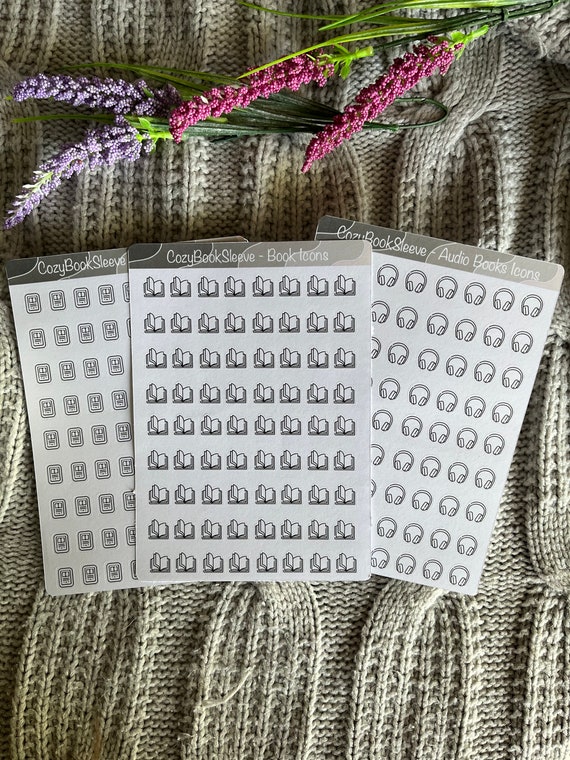 Mini Book Format Icons - Reading Journal - Books Ereader Kindle Kobo Audio Book - BUJO Sticker