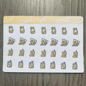 Mini limonade pictogram kalender stickervellen - planner stickers - Bullet Journalling - geheugen bijhouden dagboek - BUJO sticker