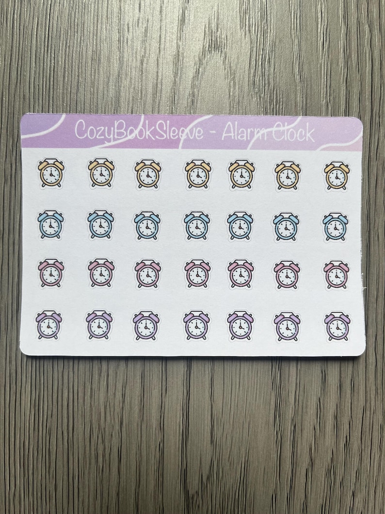 Mini Alarm Clock Icon Calendar Sticker Sheets - Planner Stickers ...