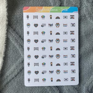 Stickers icônes fierté - Stickers agenda - Bullet Journaling - Journal de souvenir - Sticker BUJO