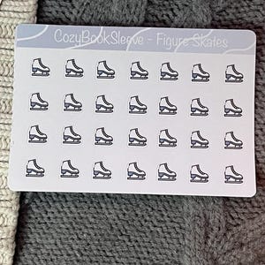 Feuilles d'autocollants pour calendrier miniature patins artistiques - Stickers pour agenda - Bullet Journaling - Journal de souvenir - Sticker BUJO