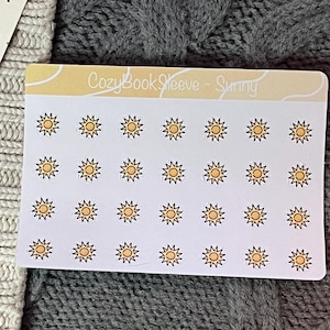 Feuilles d'autocollants pour calendrier avec icônes mini temps ensoleillé - Stickers pour agenda - Bullet Journaling - Journal de souvenir - Sticker BUJO