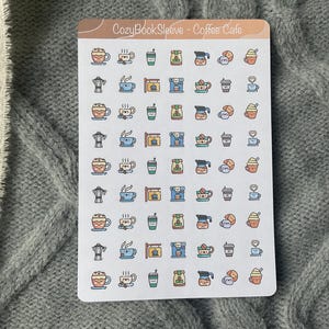 Stickers icônes Coffee Cafe - Stickers agenda - Bullet Journaling - Journal de souvenir - Sticker BUJO