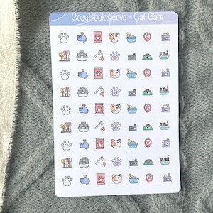 Cat Care Sticker Icons - Planner Stickers - Bullet Journalling - Memory Keeping Journal - BUJO Sticker