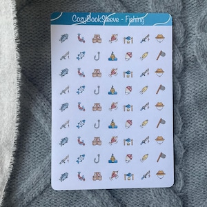 Stickers icônes pêche - Stickers agenda - Bullet Journaling - Journal de souvenir - Sticker BUJO
