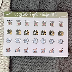 Mini feuilles d'autocollants calendrier icône nourriture pour bébé - autocollants pour agenda - Bullet Journaling - Journal de souvenir - Sticker BUJO