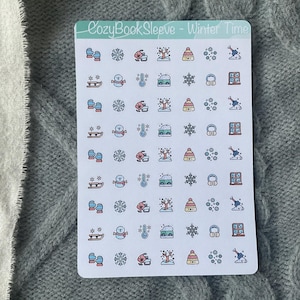 Icônes d'autocollant d'heure d'hiver - Stickers pour agenda - Bullet Journaling - Journal de souvenir - Sticker BUJO