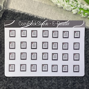 Mini-boekformaatpictogrammen - Leesdagboek - Boeken E-reader Kindle Kobo Audioboek - BUJO-sticker Mini E-Reader