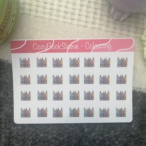Mini feuilles d'autocollants pour calendrier à colorier - Stickers pour agenda - Bullet Journaling - Journal de souvenir - Sticker BUJO