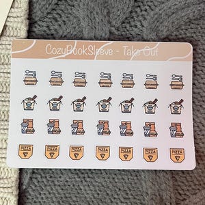 Mini feuilles d'autocollants pour calendrier à emporter avec icônes - Stickers pour agenda - Bullet Journaling - Journal de souvenir - Sticker BUJO