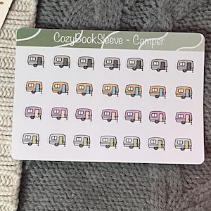 Feuilles d'autocollants de calendrier d'icône de mini caravane - planificateur d'autocollants - Bullet Journaling - Journal de souvenir - Sticker BUJO